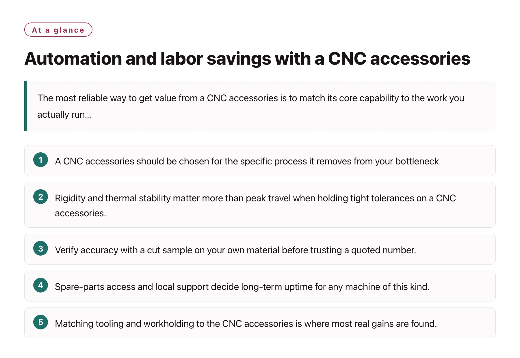 Automation and labor savings with a CNC accessories——全文要点速览